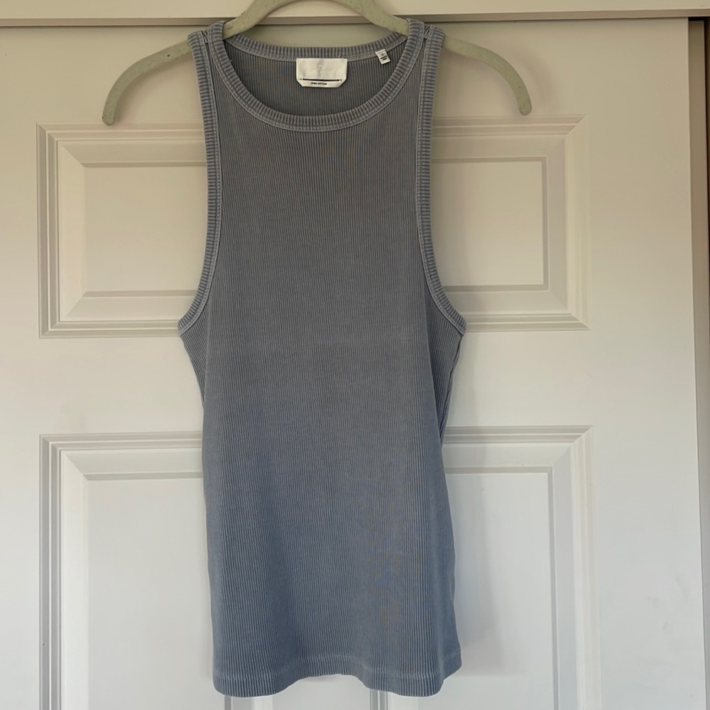 Gray-blue ribbed tank top
